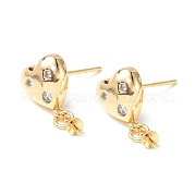 Латунные серьги-гвоздики из циркония KK-B063-03G