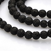 Круглые бусины из натуральной лавы G-N0120-18-4mm