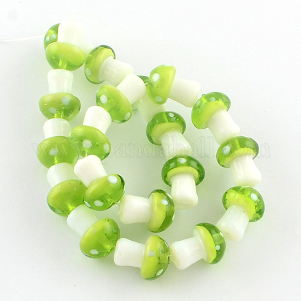 Гриб ручной Lampwork бисер пряди LAMP-R116-09-1