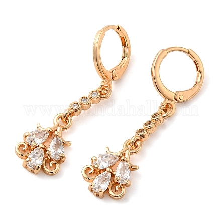 Серьги с подвесками из золотой латуни EJEW-B037-14G-1