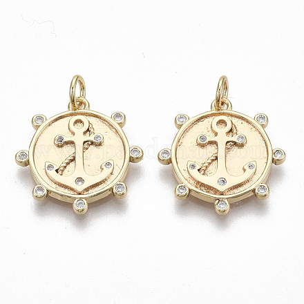 Латунные микропаве прозрачные подвески с фианитом KK-S356-020G-NF-1