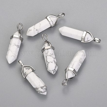 Подвески из натурального говлита с двойным концом и острым концом X-G-F295-04F-1