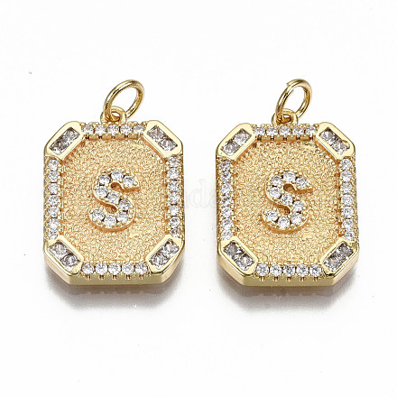 Латунные микропаве прозрачные подвески с фианитом KK-S356-234S-G-NF-1