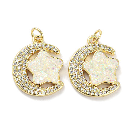 Латунные микропаве прозрачные подвески с фианитом KK-L213-046G-1