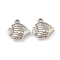 Non-Tarnish 304 Stainless Steel Charms, Fish Charm, Stainless Steel Color, 13x12.5x4mm, Hole: 1.5mm