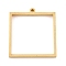 Ion Plating(IP) 304 Stainless Steel Open Back Bezel Pendants, Double Sided Polishing, For DIY UV Resin, Epoxy Resin, Pressed Flower Jewelry, Square, Real 24K Gold Plated, 31x28x3mm, Hole: 2mm