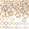 90Pcs 9 Styles 304 Stainless Steel Jump Rings, Open Jump Rings, for Chainmaille Weaves, Twisted, Mixed Color, 6~10x1~1.3mm, Inner Diameter: 4~8mm, 10pcs/style