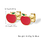Fashionable S925 Sterling Silver Stud Earrings, Golden, Apple, 7x7mm