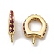 Horse Shoes Rack Plating Brass Micro Pave Cubic Zirconia Pendant Bails, Peg Bails, for Half Drilled Beads, Cadmium Free & Lead Free, Long-Lasting Plated, Real 18K Gold Plated, Plum, 9.5x7.5x2mm, Hole: 4.5mm, Pin: 0.8mm