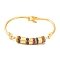 Brass Pave Cubic Zirconia Column Bangles for Women, Golden, Colorful, Inner Diameter: 2-3/8 inch(6cm), 8mm