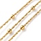 304 Stainless Steel Chains with Beads, Ion Plating(IP), Soldered, with Spool, Round, Golden, 4mm