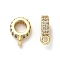 Brass Micro Pave Cubic Zirconia Tube Bails, Cadmium Free & Nickel Free & Lead Free, Loop Bails, Ring, Real 18K Gold Plated, 10x7.5x3mm, Hole: 1.6mm, Inner Diameter: 4.5mm