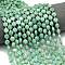 Natural Amazonite Beads Strands, Faceted Hexagonal Cut, Flat Round, with Seed Beads, 8~8.5x5mm, Hole: 0.8mm, about 36pcs/strand, 15.16''~15.24''(38.5~38.7cm)