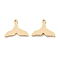 Brass Pendants, Fishtail Charms, Real 18K Gold Plated, 9.5x12.5x0.5mm, Hole: 1mm