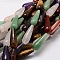 Natural Gemstone Beads Strands, Teardrop, 30x10mm, Hole: 1.2mm, about 12pcs/strand, 15 inch
