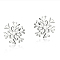 Real Platinum Plated Brass Snowflake Stud Earrings, 8x8mm