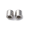 201 Stainless Steel Beads, with Rubber Inside, Slider Beads, Column, Anti-Tarnish, Stainless Steel Color, 4x4mm, Hole: 0.6mm