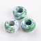 Dyed Rondelle Natural Ocean White Jade Beads, Large Hole Beads, Medium Sea Green, 15x8mm, Hole: 6mm