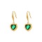 304 Stainless Steel Heart Dangle Earrings, Golden