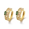 Rectangle Shape Rack Plating Brass Micro Pave Cubic Zirconia Hoop Earrings, Cadmium Free & Lead Free, Long-Lasting Plated, Golden, 15.2x14x6mm