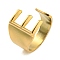 PVD Vacuum Plating 201 Stainless Steel Cuff Rings, Letter E, Inner Diameter: 18mm