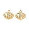 Brass Micro Pave Clear Cubic Zirconia Charms, Nickel Free, Shell Shape, Real 18K Gold Plated, 13.5x14.5x5.5mm, Hole: 1.6mm