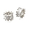 Brass Micro Pave Cubic Zirconia European Spacer Beads, Column, Rack Plating, Long-Lasting Plated, Platinum, 11x6mm, Hole: 5mm