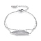 Tarnish Resistant 304 Stainless Steel Multi-strand Bracelets, with Cable Chains and Lobster Claw Clasps, Feather, Stainless Steel Color, 6-7/8 inch(17.5cm)