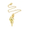 Brass Pointed Dowsing Pendulums, with Lobster Claw Clasps, Teardrop, Golden, 223x2.5mm