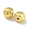 Brass Beads, Oval, Real 18K Gold Plated, 6.5x5.5x5mm, Hole: 1.2mm
