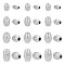 24Pcs 4 Styles 201 Stainless Steel Beads, Barrel, Stainless Steel Color, 5~8x3~6mm, Hole: 1.2~1.8mm, 6pcs/style
