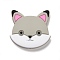 Silicone Focal Beads, Cat, Dark Gray, 30x31x9mm, Hole: 2.5mm