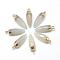 Natural Grey Agate Pointed Pendants, with Brass Findings, Faceted, Bullet, Golden, 25~27x8mm, Hole: 2mm