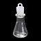 Clear Glass Wishing Bottle Pendants, with Plastic Seal Plug, Cone, 37x15.5mm, Hole: 2mm