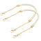 Imitation Leather Bag Strap, with Zinc Alloy Clasps and Iron Cable Chains, for Bag Straps Replacement Accessories, Old Lace, 610x14mm