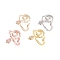 Brass Micro Pave Clear Cubic Zirconia Cuff Rings, Open Rings, Wide Band Rings, Long-Lasting Plated, Snake, Mixed Color, Size 7, Inner Diameter: 17mm