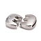 Letter Slider Beads for Watch Band Bracelet Making, Platinum Plated Alloy Crystal Rhinestone Slide Charms, Cadmium Free & Nickel Free & Lead Free, Letter.E, 11~13x9~11.5x4~5mm, Hole: 7.5~8x1mm