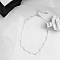Stainless Steel & Imitation Pearl Round Link Chain Necklaces for Women, Stainless Steel Color, White, 22.44 inch(57cm)