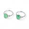 Adjustable Brass Finger Rings, with Cubic Zirconia, Platinum, Size 7, 17mm