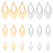 24Pcs 2 Colors 3 Sizes 201 Stainless Steel Pendants, Horse Eye, Laser Cut, Mixed Color, 14.5~29.5x6~12.5x1mm, Hole: 1.6mm, 4pcs/color