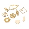 Brass Pendants, Mixed Shapes, Golden, 10~50x15~30x1~8mm, Hole: 1~2mm