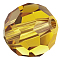 Preciosa® Crystal Beads, Czech Crystal, 451 19 602 Round, 10070 Topaz, 3mm, Hole: 0.5mm