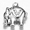 Tarnish Resistant 304 Stainless Steel Charms, Elephant, Stainless Steel Color, 13x12x3mm, Hole: 1mm