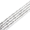 Tarnish Resistant 304 Stainless Steel Cable Chains, Soldered, with Spool, Flat Oval, Stainless Steel Color, 2.5x2x0.5mm, about 32.8 Feet(10m)/roll
