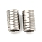 Non-Tarnish 201 Stainless Steel Tube Beads, Grooved Column, Stainless Steel Color, 10x5.8mm, Hole: 4.5mm.