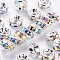 Brass Rhinestone Spacer Beads, Grade AAA, Straight Flange, Nickel Free, Silver Color Plated, Rondelle, Crystal AB, 6x3mm, Hole: 1mm