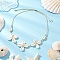 Brass Natural Cowrie Shell Necklaces, Real 18K Gold Plated, WhiteSmoke, 24.80 inch(63cm)