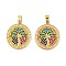Brass Micro Pave Cubic Zirconia Pendants, Cadmium Free & Nickel Free & Lead Free, Real 18K Gold Plated Coconut Tree Charms, Colorful, 29x25x4mm, Hole: 6.5x3.5mm