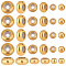 PH PandaHall 36pcs Gold Stopper Beads 3 Size Slider Beads 304 Stainless Steel Spacer Beads Rubber Round Beads Adjustable Beads Slider Metal Loose Beads for Necklaces Jewelry Making Hole: 2mm