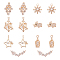 AHANDMAKER 14Pcs 7 Style Brass Micro Pave Cubic Zirconia Pendants, 14K Gold Plated Pendants, DIY Pendants Kit for Jewelry Necklace Bracelet Earring Making